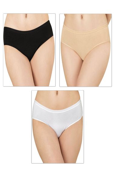 Жіночі бавовняні трусики високої талії три штучки | Underwear, XL, 2XL, 3XL - фото 1