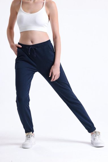 Women's Navy Jogging Pants, Comfortable 100% Cotton, Ideal for Sports and Home Use, Available in Sizes S to 2XL - photo 3