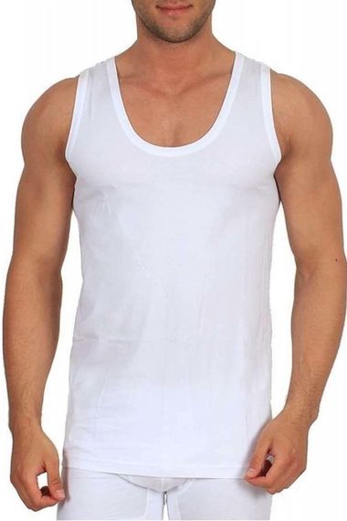 Men's White Cotton Tank Top | Tutku 0101 100% Cotton, Health-Safe Materials, Original Packaging with Tags, Size S