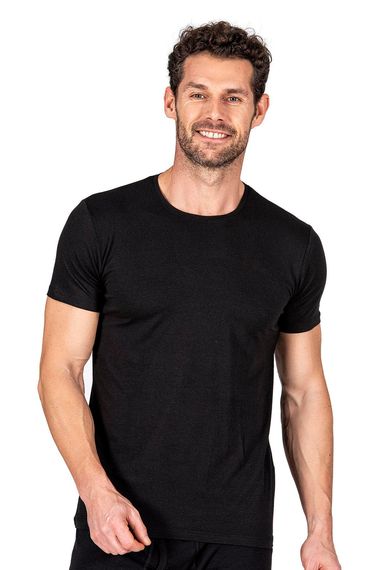 Men's Black Cotton Modal T-Shirt | Anti-Allergic, Soft and Stretchy Fabric, Perfect Fit for Comfort and Breathability, Available in Multiple Sizes - photo 1