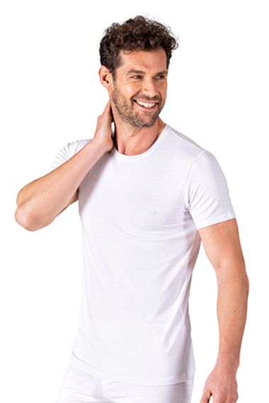 Men's Cotton Modal Undershirt | White K11144 - Soft, stretchy, hypoallergenic, moisture-wicking, available in multiple sizes for ultimate comfort - photo 3