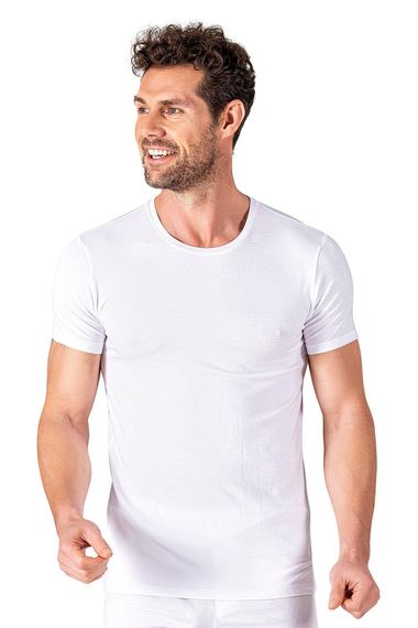 Men's Cotton Modal Undershirt | White K11144 - Soft, stretchy, hypoallergenic, moisture-wicking, available in multiple sizes for ultimate comfort - photo 1