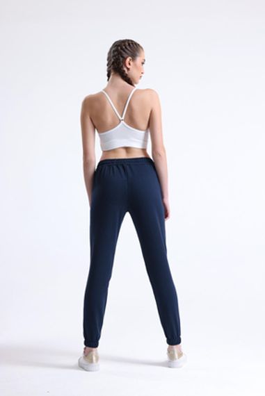 Women's Navy Jogging Pants, Comfortable 100% Cotton, Ideal for Sports and Home Use, Available in Sizes S to 2XL - photo 4