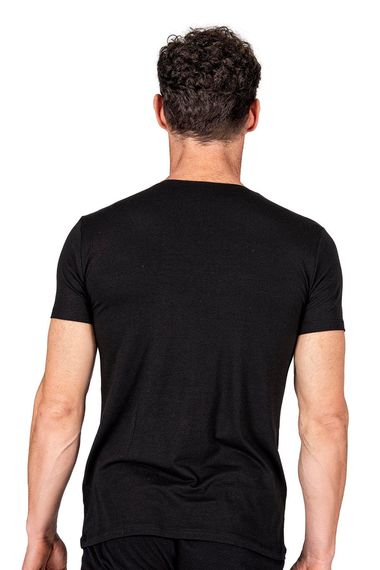 Men's Black Cotton Modal T-Shirt | Anti-Allergic, Soft and Stretchy Fabric, Perfect Fit for Comfort and Breathability, Available in Multiple Sizes - photo 2