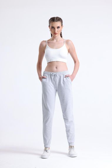 Women's Gray Training Pants, Comfortable Pajama Bottoms for Spring and Summer, 100% Cotton, Available in S to 2XL - photo 1