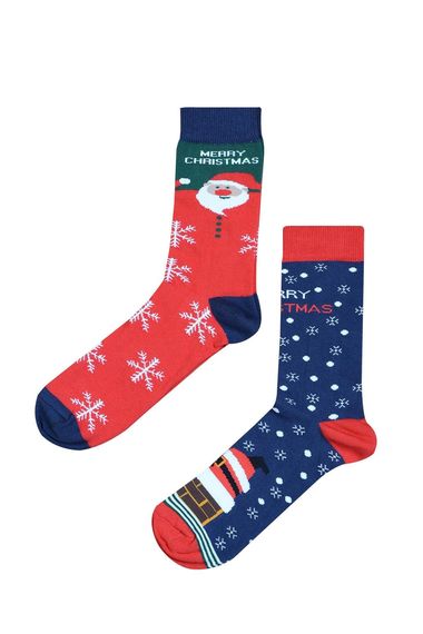 Чоловічі тримки для жінок 2 шт для Нового року Kompedan Mry 5524, червоний та синій, розмір 36-40, стильний та комфортний варіант - фото 1