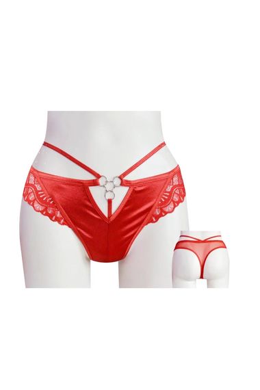 Жіночий танга с заднім тюлем і сатиновою передньою частиною 5179, 38-40 розмір, безпечні матеріали, оригінальна упаковка