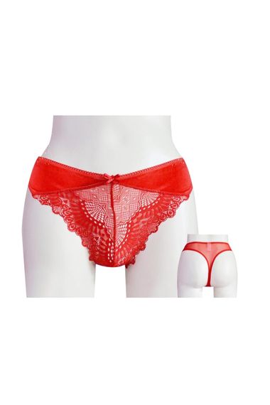 Женские танга из мелкого велюра с кружевной задней частью, размер 38-40, бренд Underwear, безопасные материалы, оригинальная упаковка