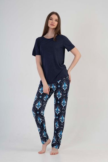 Жіночий комплект піжами з коротким рукавом, велосипедний виріз, довжина до середини стегна, комфортний та стильний