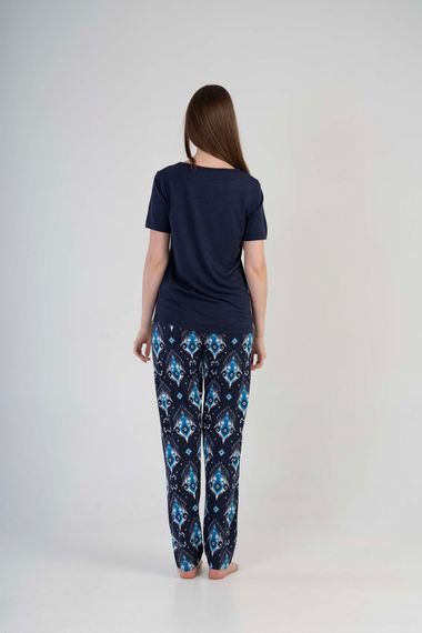 Жіночий комплект піжами з коротким рукавом, велосипедний виріз, довжина до середини стегна, комфортний та стильний