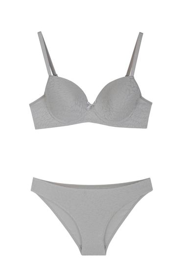 Комплект безрамочного бюстгальтера с кружевом | Серый 896, бренд: Нижнее белье, размер: 85