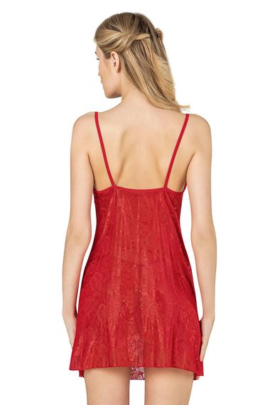 Краткая ночная рубашка красного цвета | Primoda 80511, размер L, M - фото 1