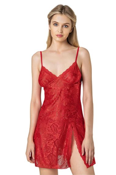 Краткая ночная рубашка красного цвета | Primoda 80511, размер L, M - фото 3