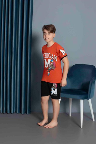 Капри с коротким рукавом для мальчиков | Оранжевый, размер 6-11 лет - фото 1