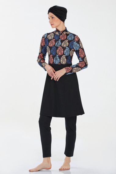 Эластичный купальник для хиджаба с узором, бренд: Underwear, размеры: S, XXL - фото 3