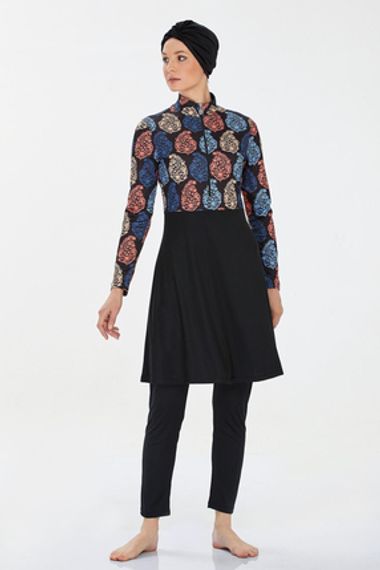 Эластичный купальник для хиджаба с узором, бренд: Underwear, размеры: S, XXL - фото 4