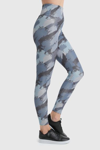 سروال رياضي نسائي بطول الكعب ومرونة مع نسيج ملون | إنديغو 22030 - صورة 4