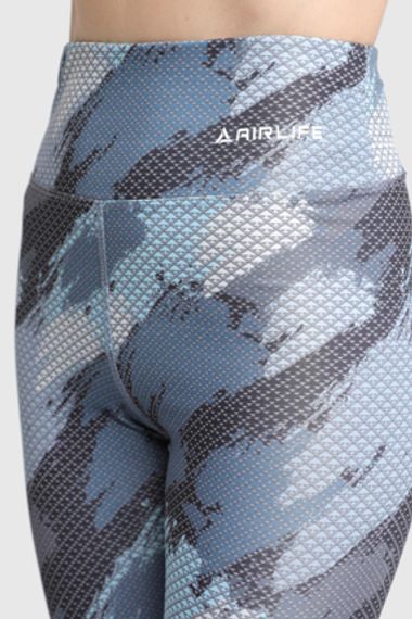 سروال رياضي نسائي بطول الكعب ومرونة مع نسيج ملون | إنديغو 22030 - صورة 3