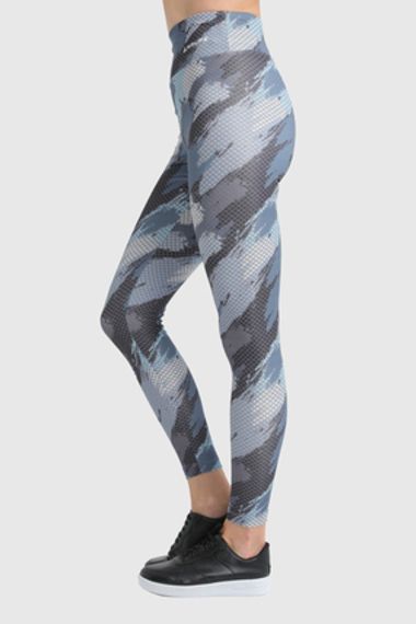 سروال رياضي نسائي بطول الكعب ومرونة مع نسيج ملون | إنديغو 22030 - صورة 5