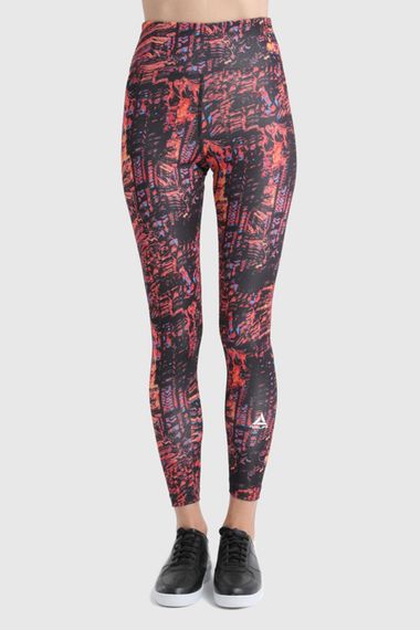 Жіночі спортивні лосини з еластичним текстурованим матеріалом, червоні, розміри S, M, L - фото 2