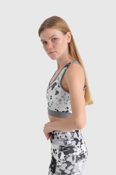 Спортивный бюстгальтер с перекрестным рисунком, серый, размеры S, M, XL - фото 4