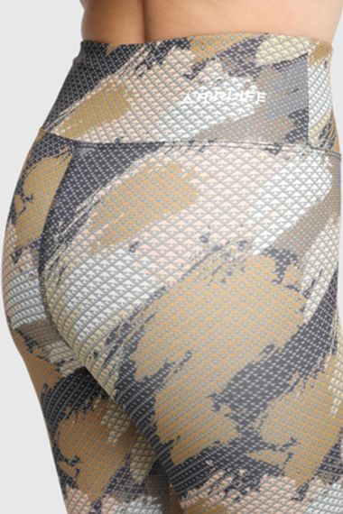 Жіночі спортивні лосини до щиколотки, еластичні текстуровані, колір гірчичний, розміри S, M, L, XL - фото 3