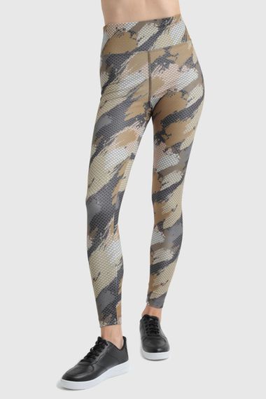 Жіночі спортивні лосини до щиколотки, еластичні текстуровані, колір гірчичний, розміри S, M, L, XL - фото 2