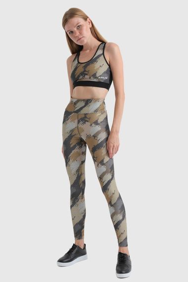 Жіночі спортивні лосини до щиколотки, еластичні текстуровані, колір гірчичний, розміри S, M, L, XL - фото 1