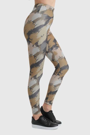 Жіночі спортивні лосини до щиколотки, еластичні текстуровані, колір гірчичний, розміри S, M, L, XL - фото 4