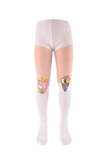 Шкарпетки для дівчаток з малюнком капкейків | Білий, Розміри: 2-3, 4-5, 6-8, 9-10, 11-13