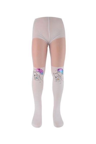 Колготки для дівчаток з малюнком парасольки | Білий BC8187-15, розмір 11-13, 4-5