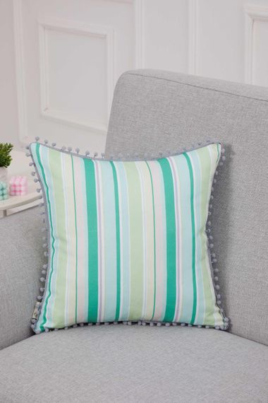 Patterned and Pompom Cushion Cover, K-298 - photo 1