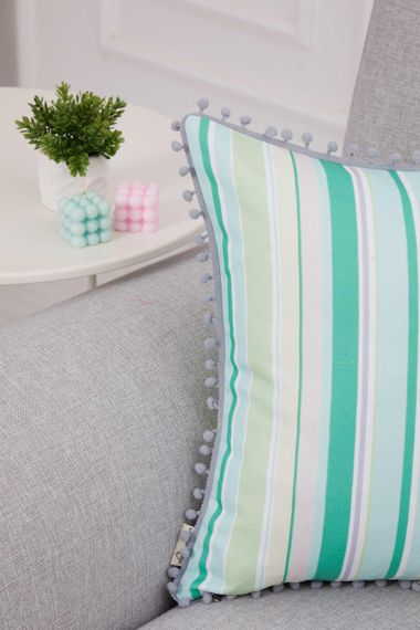 Patterned and Pompom Cushion Cover, K-298 - photo 2