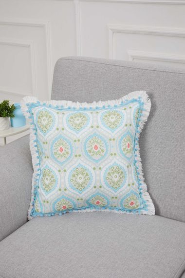 Patterned, Pompom and Fringed Throw Pillow Cover, K-299 - photo 3