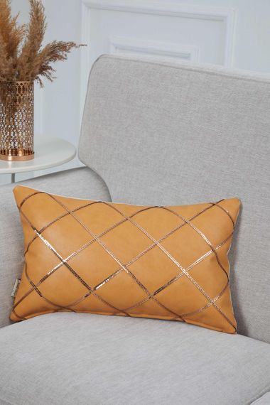 Sequin Embroidered Leather Cushion Cover,K-301 - photo 1