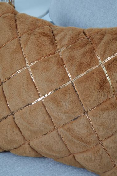 Sequin Embroidered Plush Throw Pillow Cover, K-307 - photo 2