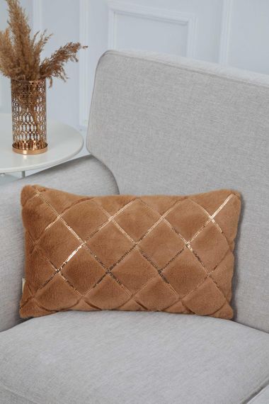 Sequin Embroidered Plush Throw Pillow Cover, K-306 - photo 3