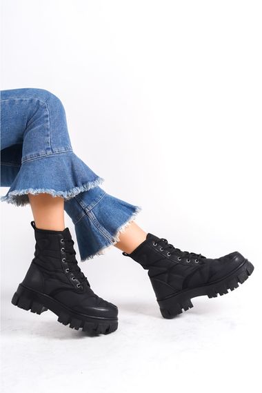 Черные женские ботинки на шнуровке Coren - фото 1