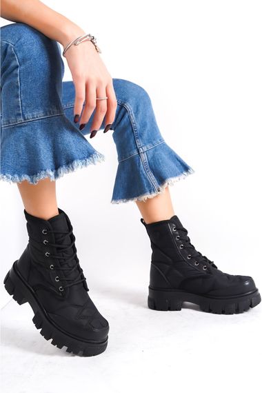 Coren Black Lace-Up Women's Boots - photo 2
