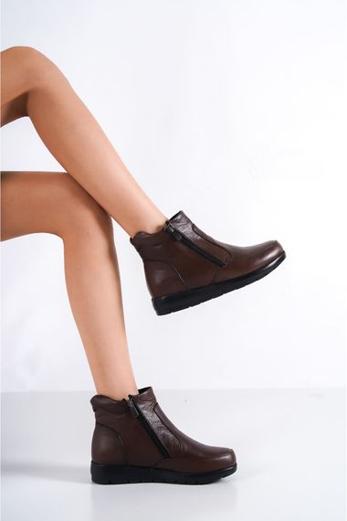 Daye Brown Genuine Leather Boots with zipper - photo 2
