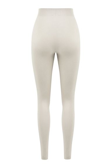 BUZ GRİ DİKİŞSİZ RİPLİ UZUN TAYT - صورة 3