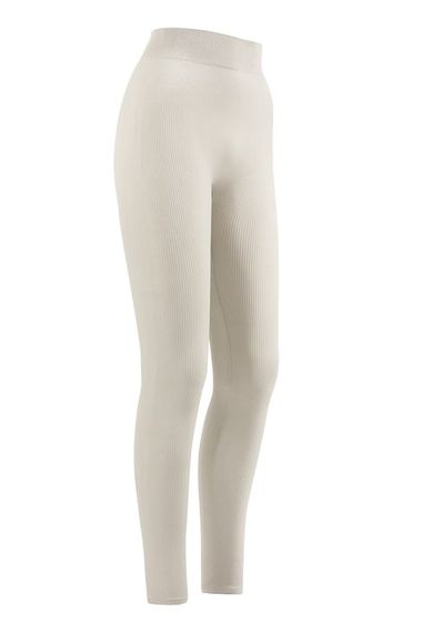 BUZ GRİ DİKİŞSİZ RİPLİ UZUN TAYT - صورة 2