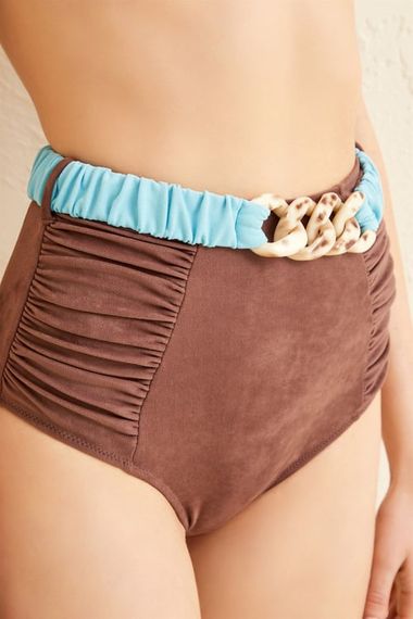 Білизна без бретельок, велюровий шоколадний купальник Aquella, розміри 36-42 - фото 4