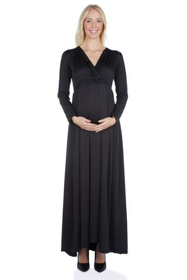 LuvmaBelly 5210 Ее плиссированное длинное вечернее платье для беременных - фото 1