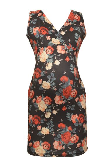 LuvmaBelly Maternity 5505 Floral Postpartum Breastfeeding Dress