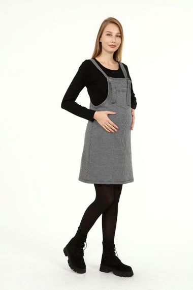 Luvmabelly MYRA6300 Winter Crowbar Pattern Maternity Gilet Dress -Black - photo 2