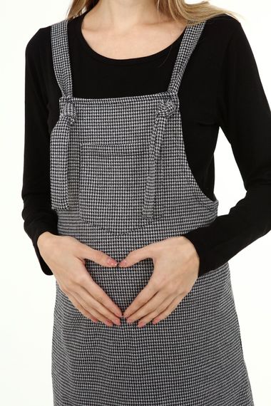 Luvmabelly MYRA6300 Winter Crowbar Pattern Maternity Gilet Dress -Black - photo 4