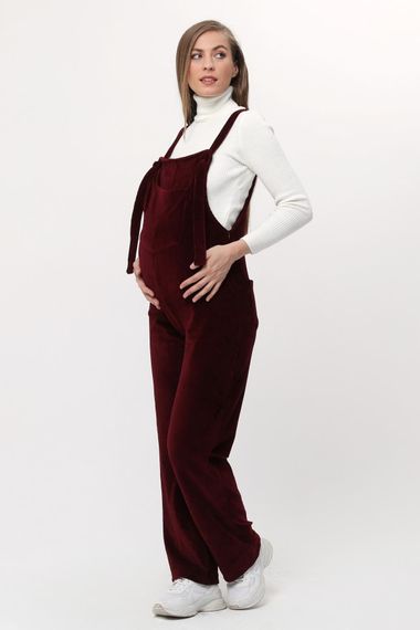 Luvmabelly MYRA6113 - Claret Red Velvet Maternity Loose - photo 1