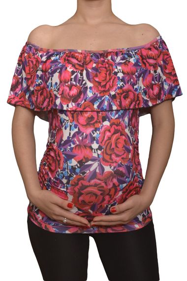 LuvmaBelly Maternity 2510 Boat Neck Maternity Blouse