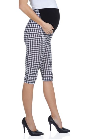 LuvmaBelly Maternity 8022 - Cotton Belly Aztec Support Patterned Capri Maternity Tights - photo 1